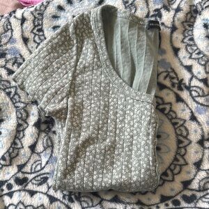 Green Floral Knit Top